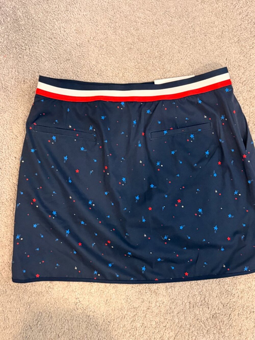 NWT Lady Hagen Navy Star Print Golf Tennis Skort Size M Patriotic July 4th